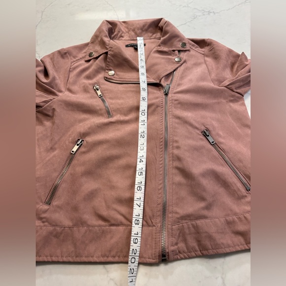 Staccato Mauve Faux Leather Women’s Moto Jacket Size Small - Picture 6 of 9